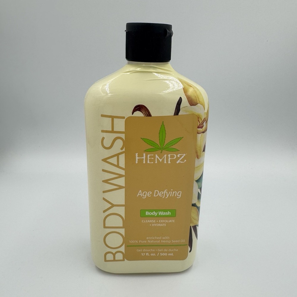 Hempz Body Wash Age Defying Vanilla Musk Hydrating‎ for Sensitive Skin, Scented